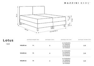 Tmavě modrá čalouněná dvoulůžková postel s roštem 140x200 cm Lotus – Mazzini Beds