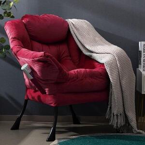 Ibenzoa® Robustní čalouněná židle s vyztuženou ocelovou konstrukcí, ergonomickým sametovým potahem, snadno udržovatelná, sedák 55 x 55 cm, opěradlo 85 cm – červená