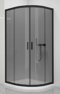 New Trendy New Varia Black sprchový kout 80x80 cm půlkulatá černá matný/grafitové sklo K-0451