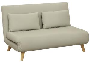 HOMCOM 3-v-1 Rozkládací Pohovka 130 x 78 cm se Spací Funkcí, Skládací Pohovka s Bederním Polštářem, Vzhled Sametu, Nastavitelný Opěradlo do Obývacího