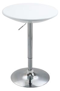 HOMCOM Barový stůl Moderní jídelní stůl výškově nastavitelný Bistro stůl, kulatý, kovový, ABS povrch, bílý Ø61 x 76-97 cm | Aosom