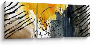 Obraz - Abstraktní akvarel (s hodinami) (90x30 cm)