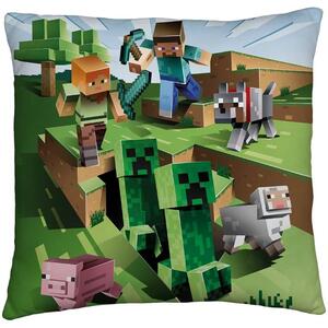 Oboustranný polštář Minecraft - motiv Farma - 40 x 40 cm