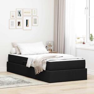 Postel s úložným prostorem a matrací Černá 90 x 200 cm 3399636