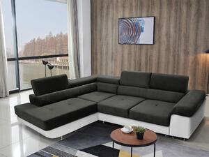 Rohová pohovka Ascend L (šedá + bílá) (L). Akce -30%