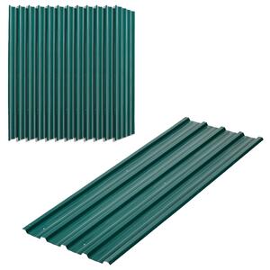 Outsunny 12 ks Trapézových Plechů 129x45cm 7m² Pozinkovaný Střešní Plech 0,25mm Odolný Proti Počasí Střešní Panely z Pozinkované Oceli | Aosom