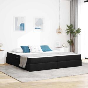 Postel s úložným prostorem a matrací Černá 200 x 200 cm 3399684
