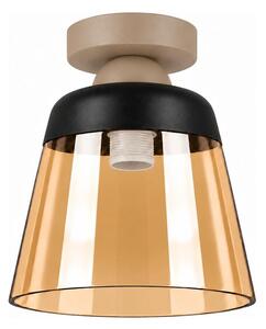BRILAGI-LED Stropní svítidlo R GLASS 1xE27/60W/230V pr.15,5cm béžová/kouř béžová