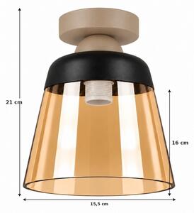 BRILAGI-LED Stropní svítidlo R GLASS 1xE27/60W/230V pr.15,5cm béžová/kouř béžová