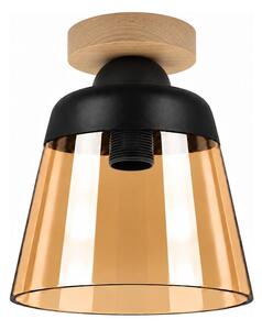BRILAGI-LED Stropní svítidlo R GLASS 1xE27/60W/230V pr. 15,5cm dub/kouř béžová