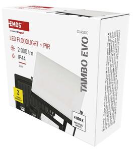EMOS Lighting LED reflektor TAMBO EVO se senzorem pohybu, 20 W, 2000 lm, IP65, černý
