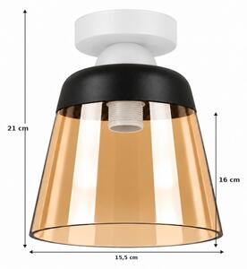 BRILAGI-LED Stropní svítidlo R GLASS 1xE27/60W/230V pr. 15,5cm bílá/kouř béžová