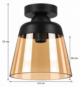 BRILAGI-LED Stropní svítidlo R GLASS 1xE27/60W/230V pr. 15,5cm černá/kouř béžová