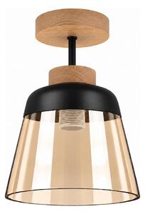 BRILAGI-LED Přisazený lustr R GLASS 1xE27/60W/230V pr. 15,5cm dub/kouřová béžová