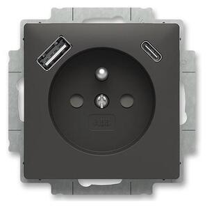 ABB 5569T-A32357 237 - Zásuvka domovní bez rám ZONI 250V 1xUSB A+C matná černá