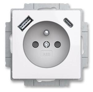 ABB 5569T-A32357 500 - Zásuvka domovní bez rámečku ZONI 250V 1xUSB A+C bílá