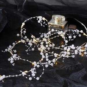 Světelný LED řetěz White pearls Dew Drops