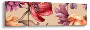Obraz - Vintage květy (170x50 cm)