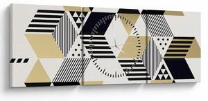 Obraz - Geometrické tvary N⁰1 (s hodinami) (90x30 cm)