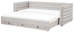 Denní postel s úložným prostorem Umělý samet MEUDON 90 x 200 cm Šedá