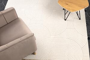 Makro Abra Kusový koberec vlněný ANGEL 7901 / 52044 Geometrický béžový černý Rozměr: 80x150 cm