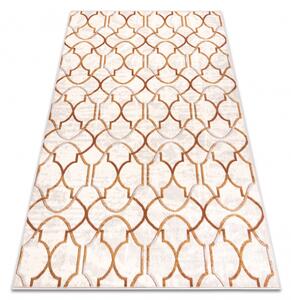 Makro Abra Kusový koberec vlněný ANGEL 7905 / 52822 Ornament Geometrický béžový zlatý Rozměr: 80x150 cm