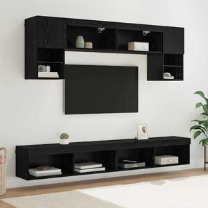 TV nástěnné jednotky s LED 6 ks Černý dub Kompozitní dřevo 3402964