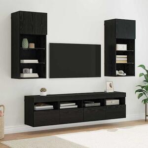 TV nástěnné jednotky s LED 5 ks Černý dub kompozitní dřevo 3402982