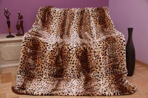 Měkká béžová deka s gepardím vzorem