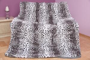 Černo bílá deka vzor leopard