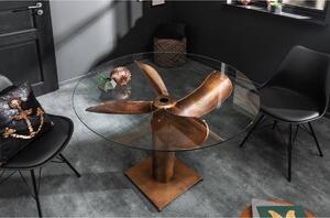 Designový jídelní stůl Propeller 94 cm měděný