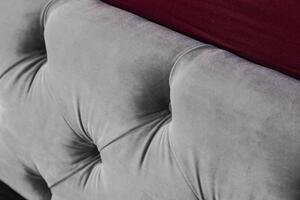 Designová postel Laney, 180x200 cm, stříbrno-šedý samet - Skladem