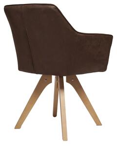Designová židle Giuliana s područkami antik hnědá - Skladem