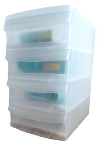 Rotho XXS - Box s 4 zásuvkami, úložný box vysunovací, transparentní Rotho SYSTEMIX - TOWER