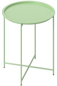 Skládací boční stůl Outsunny Ø46 x 50 cm - Kulatý balkonový stůl odolný proti povětrnostním vlivům s skládacími nohami, Camping stůl, Skládací konfere 2