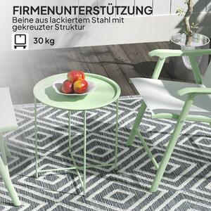 Skládací boční stůl Outsunny Ø46 x 50 cm - Kulatý balkonový stůl odolný proti povětrnostním vlivům s skládacími nohami, Camping stůl, Skládací konfere 6