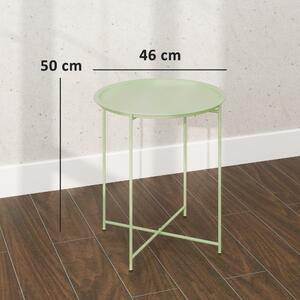Skládací boční stůl Outsunny Ø46 x 50 cm - Kulatý balkonový stůl odolný proti povětrnostním vlivům s skládacími nohami, Camping stůl, Skládací konfere 4
