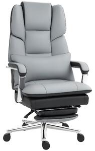 HOMCOM Kancelářská židle, ergonomická židle s houpací funkcí, opěrky na ruce, podnožka, sklápěcí počítačová židle s bederním polštářem, do 120 kg zatí