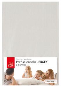 Prostěradlo JERSEY s gumou 80x200 cm SVĚTLE ŠEDÁ 100% bavlna