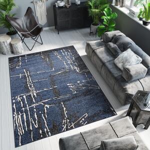 Makro Abra Kusový koberec BREEZE MU48A Moderní abstraktní tmavě modrý Rozměr: 80x150 cm