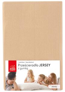 Prostěradlo JERSEY s gumou 80x200 cm BÉŽOVÁ 100% bavlna