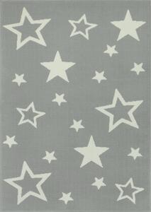 Dětský kusový koberec KIDS 533744/89944 Hvězdy světle šedý Rozměr: 185x270 cm