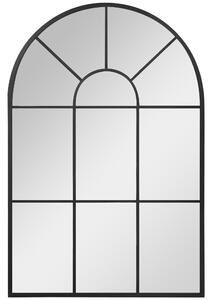HOMCOM Nástěnné zrcadlo 91 x 60 cm s okenním rámem a kovovým rámem, dekorativní závěsné zrcadlo do chodby, ložnice nebo obývacího pokoje | Aosom