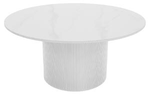 KONDELA Konferenční stolek, bílý mramor/MDF, průměr 80 cm, MAHIR TYP 1