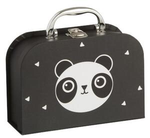 Černý papírový kufřík se zásuvkami Panda - 20*14*7cm
