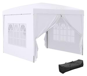 Pavilon Outsunny cca 3x3m, vodoodpudivý stabilní zimní skládací pavilon, UV ochrana 50+, skládací párty stan s 4 bočními panely a taškou, zahradní pav