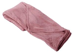 Růžový plyšový pléd Olaf old pink - 150*200 cm