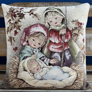 Vánoční Gobelínový povlak na polštář s lurexem 42x42 cm Chenille 6133 Barva Vícebarevná Rozměry 42x42 cm