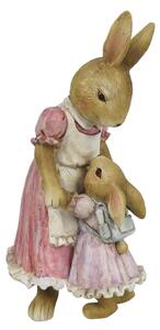 Dekorace králičí maminky v šatech s holčičkou - 9*8*17 cm