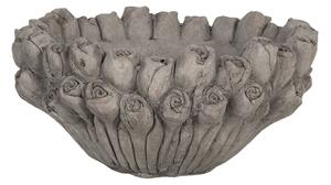 Cementový květináč s dekoracemi růží Rhode – Ø 27*13 cm